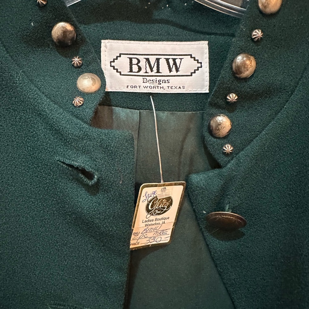 Vintage BMW Dedigns 2 piece jacket and skirt set  NWT Size Large - Picture 4 of 14